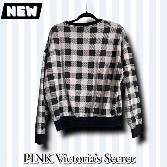 New PINK Victoria’s Secret Buffalo Plaid Crewneck Sweatshirt – XS - Picture 4 of 7